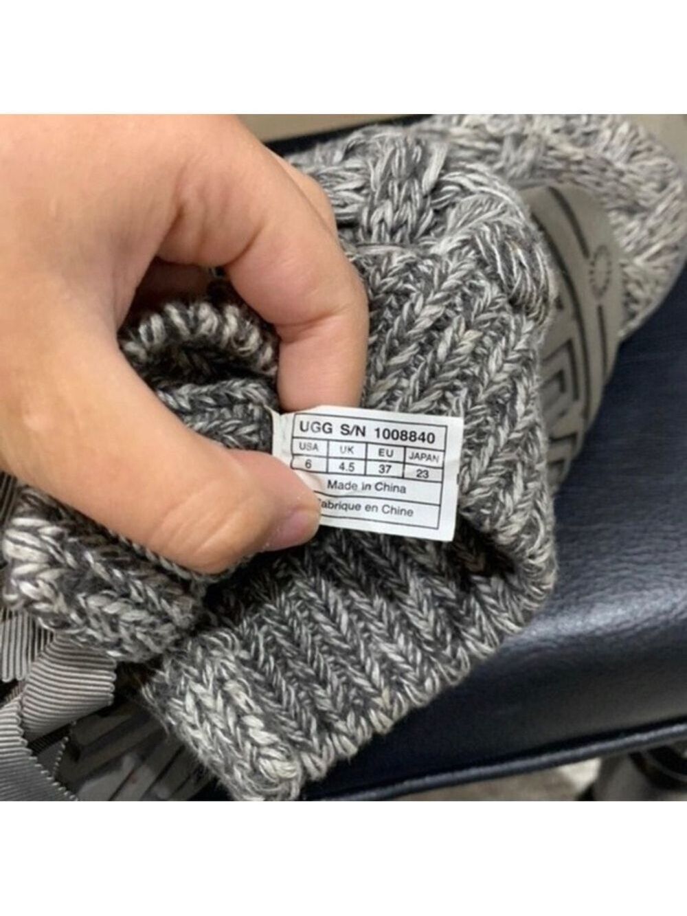 UGG Isla Gray Cable Knit Boots - Picture 7 of 7
